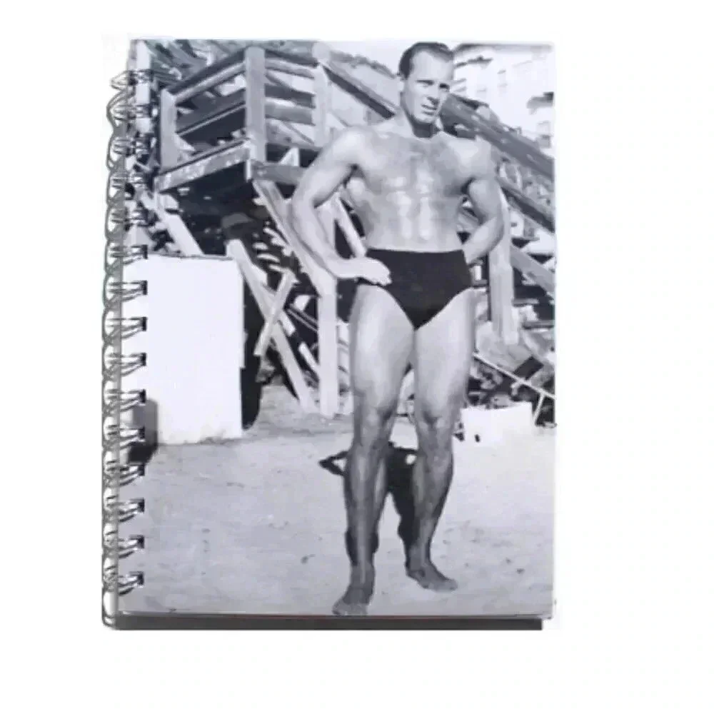 Body Building Beefcake 1950s Notes Journal College Ruled Spiral Notebook 6